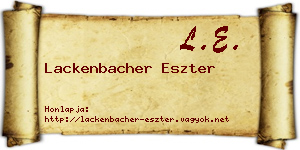 Lackenbacher Eszter névjegykártya